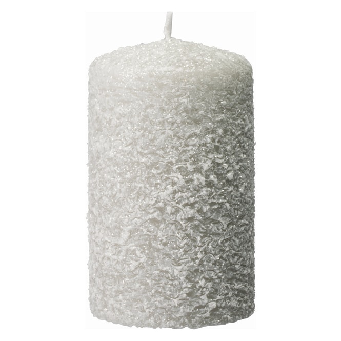 Stumpenkerze - Lights - ca. 6 x 10 cm - silber