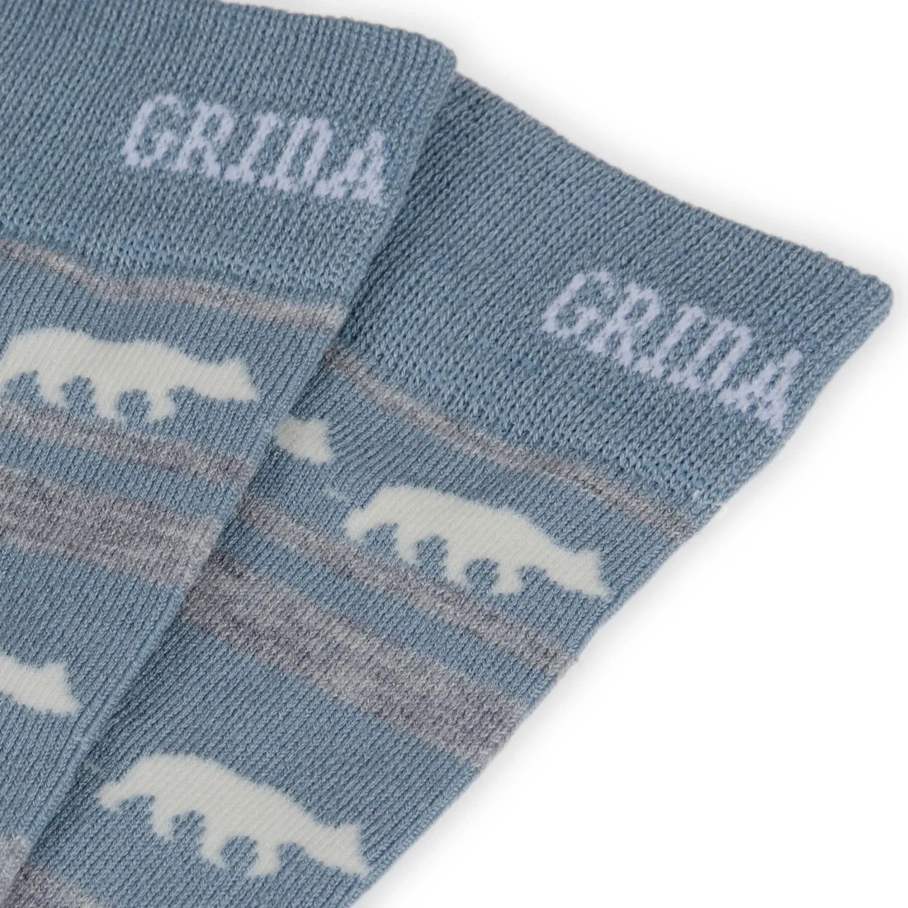 Gridarmor Striped Bear Merino Socks Blue Shadow