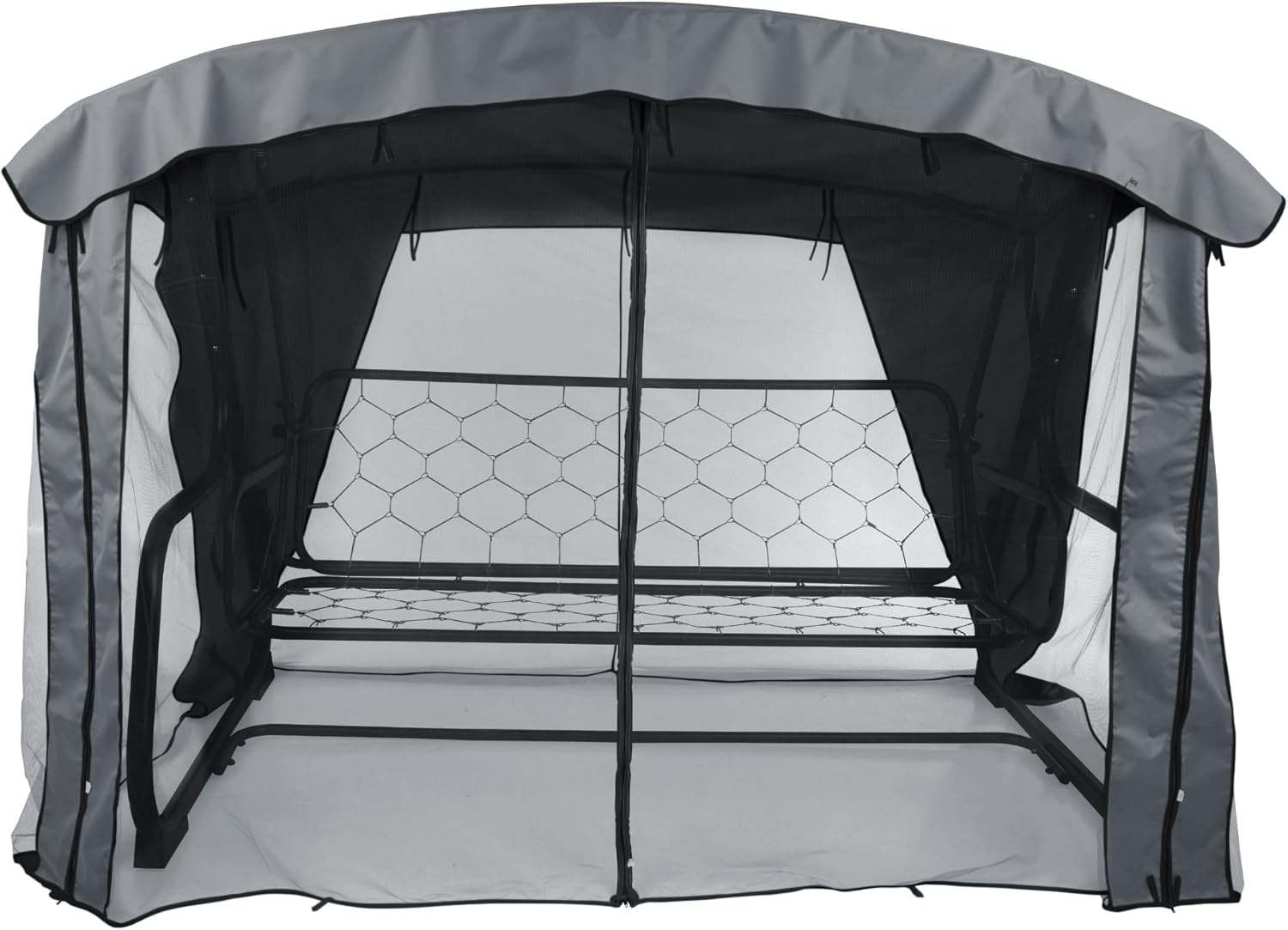 PATIO Sonnendach mit Moskitonetz für Hollywoodschaukel Ravenna 224 x 124 cm Gartenschaukel Hollywoodschaukel Ersatzdach Mückennetz Dachbezug Dachplane Polyester anthrazit
