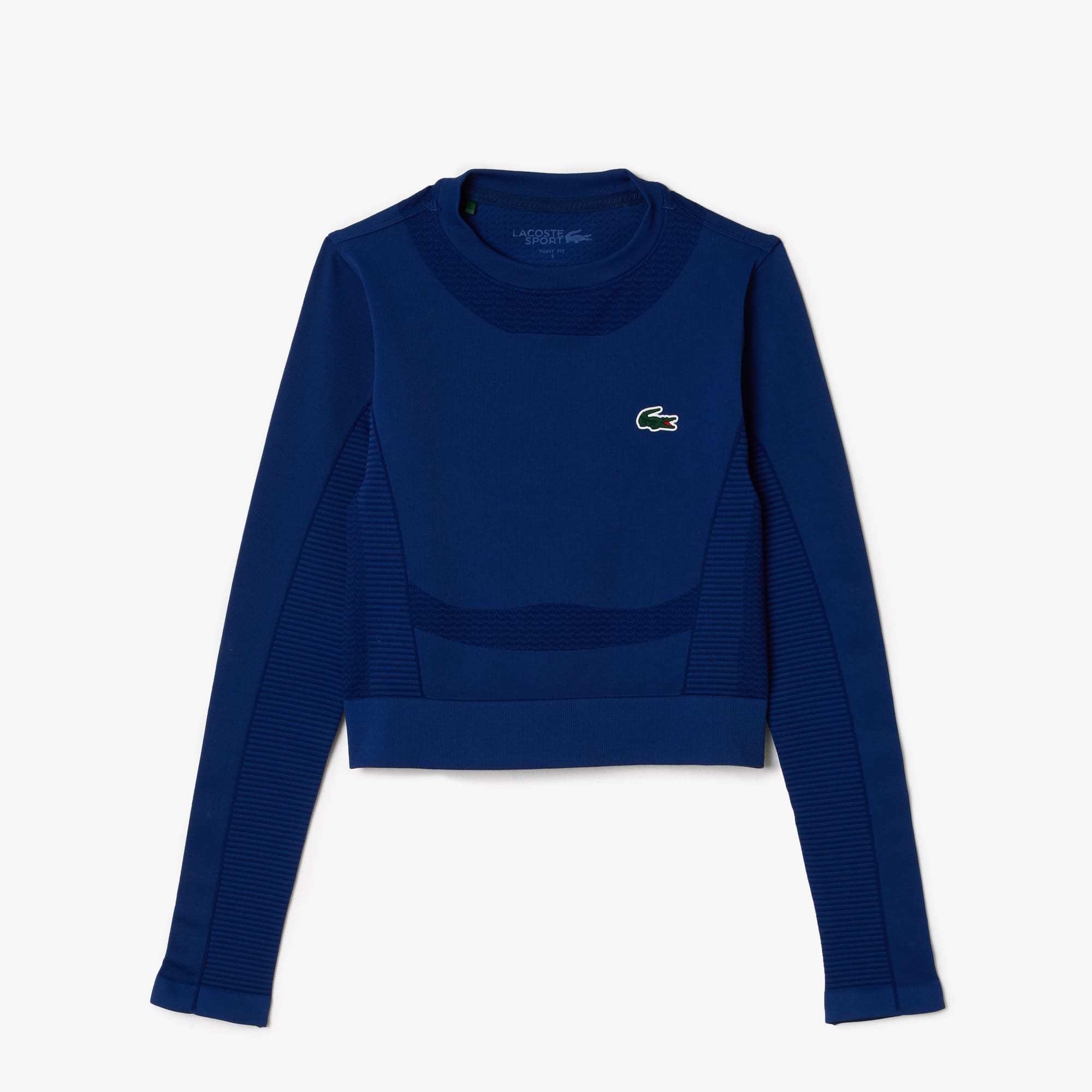 Crop top manches longues Sport sans couture T-Shirts - Bleu - Lacoste - Femme