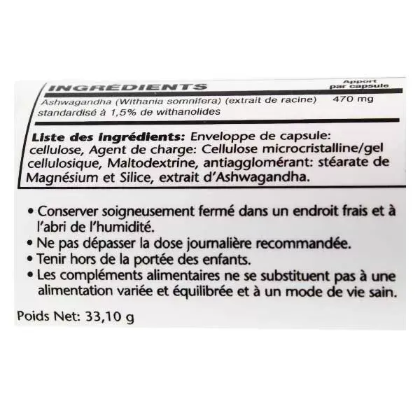 Solaray Ashwagandha 470mg 60 Cápsulas Vegetais