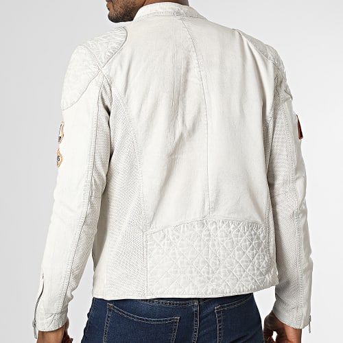 Veste Cuir Nitro Barcelona Blanc Cassé