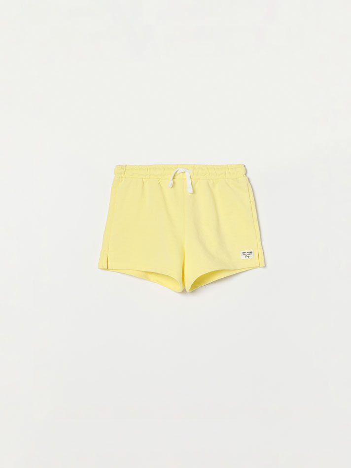 Conjunto de 2 shorts de fleece lisos e básicos - Rosa Fluorescente