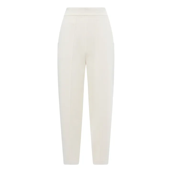 SMALLABLE BASICS Jogger Droit Femme Molleton Bio | Blanc cassé