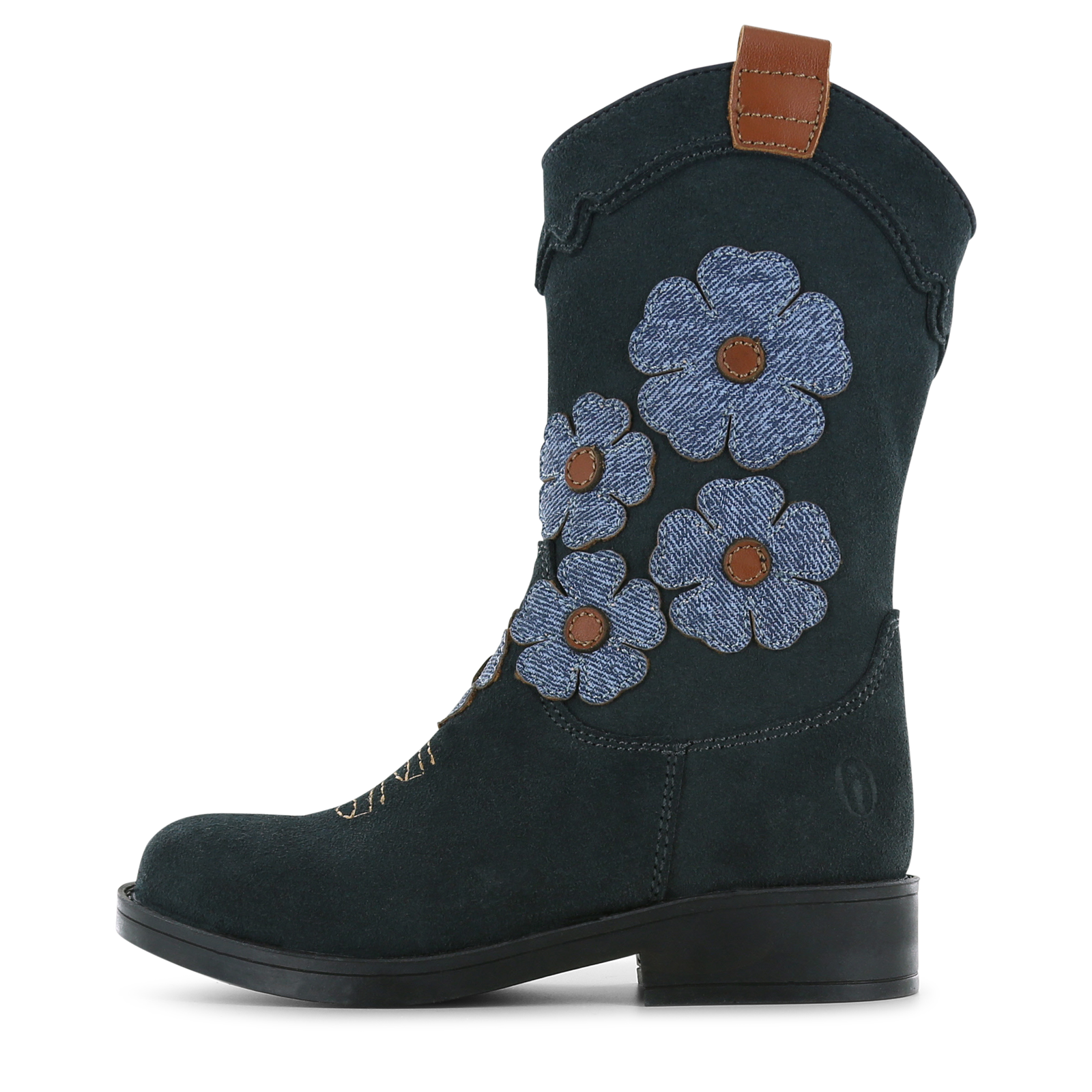 Shoesme blauer Westernstiefel mit Blumenmuster