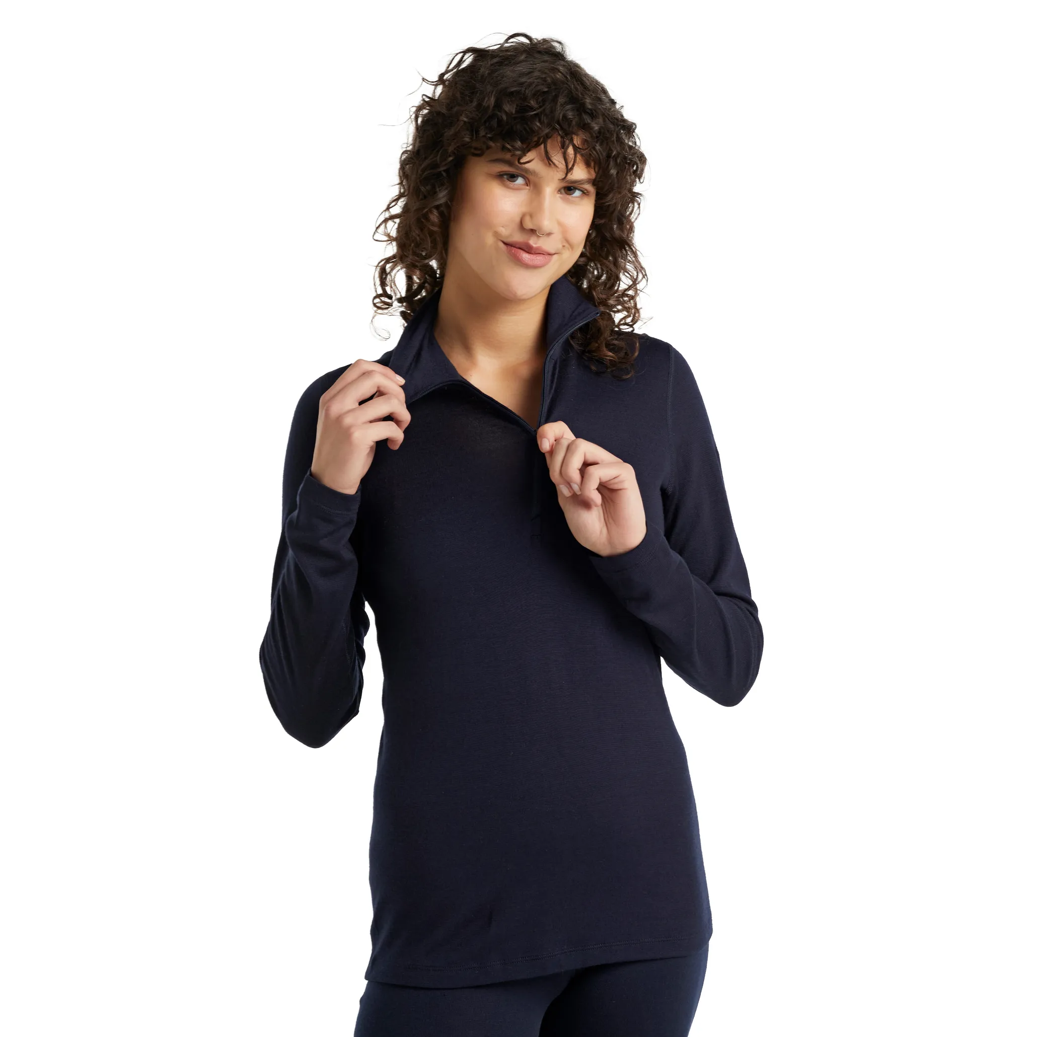 Icebreaker Women's Merino 260 Tech Long Sleeve Half Zip Thermal Top Black