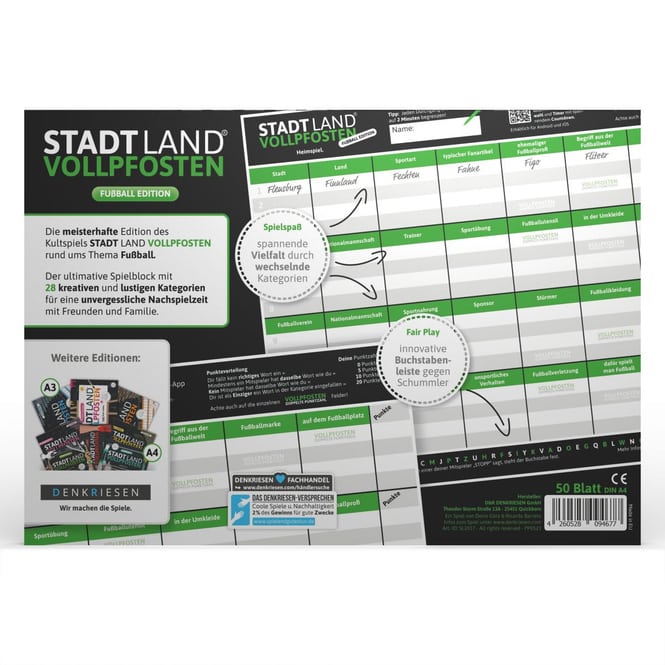 Stadt Land® Vollpfosten - Fußball Edition