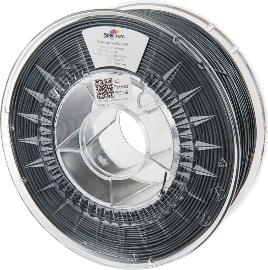 Spectrum  ASA 275 Dark Grey, 1,75 mm / 1000 g    Einfach druckbares ASA Filament