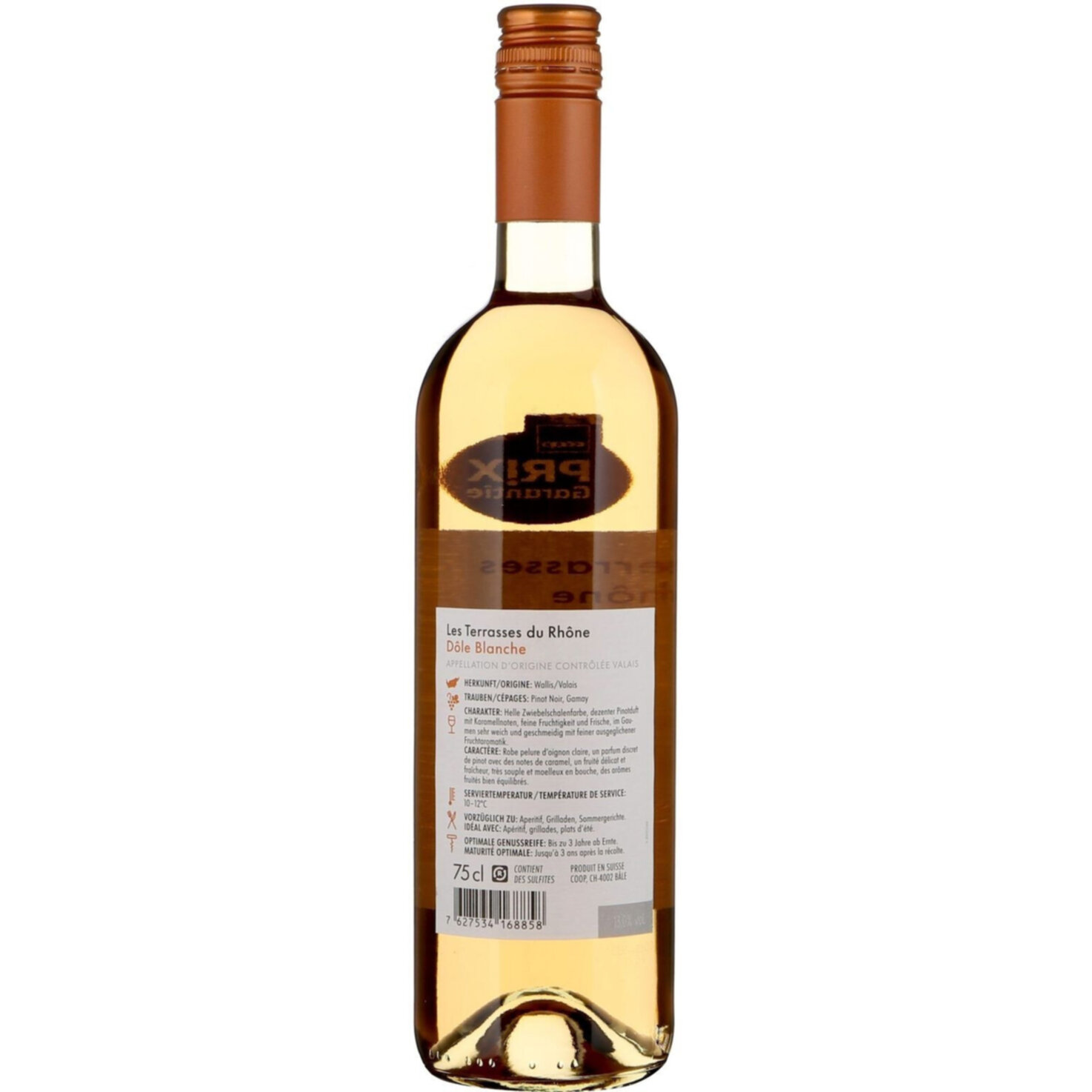 Prix Garantie Valais AOC Dôle Blanche les Terrasses du Rhône -75cl