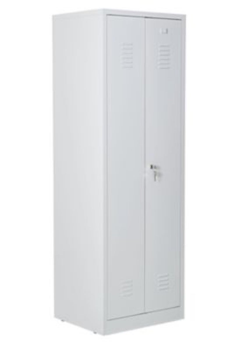 PROREGAL Dolphin metalen locker, HxBxD 180 x 60 x 50 cm, cilinderslot, wit