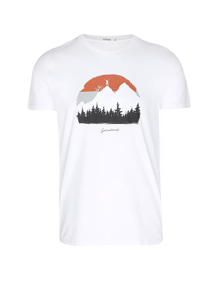 GREENBOMB T-Shirt GUIDE NATURE FOREST HAPPY weiss