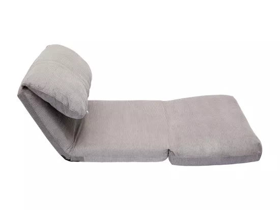 Chauffeuse 1 place convertible en tissu velours côtelé gris clair SPENCER