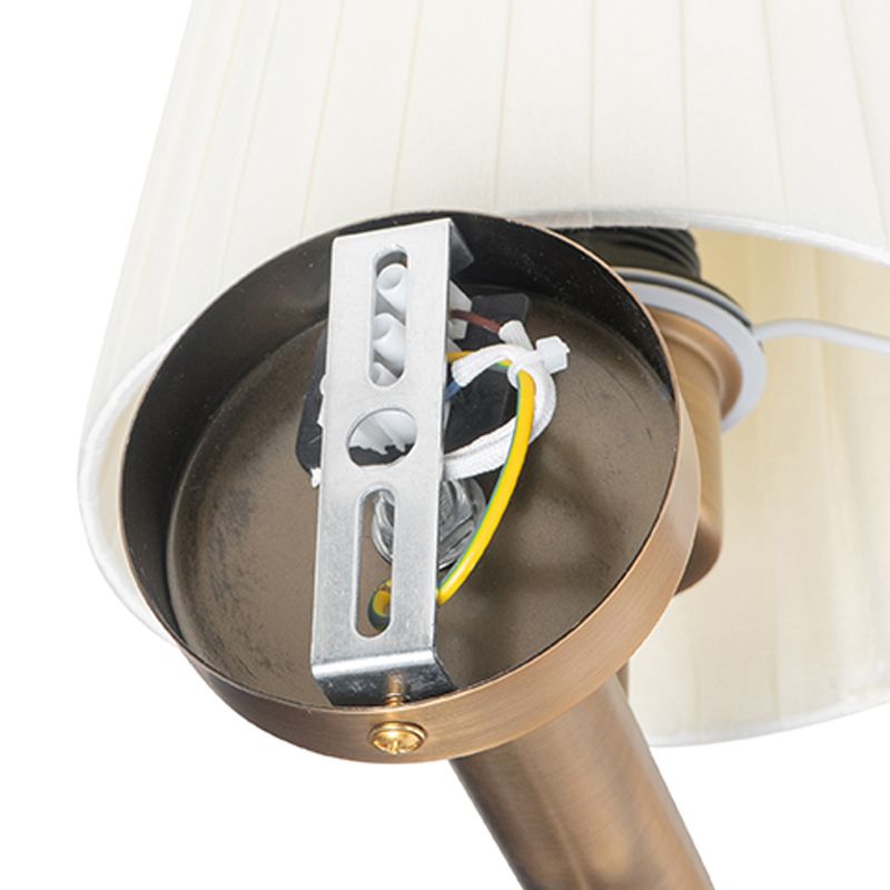 Smart wandlamp brons met witte kap incl. Wifi A60 - Pluk