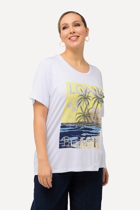 T-Shirt, Long Beach, Rundhals, Halbarm