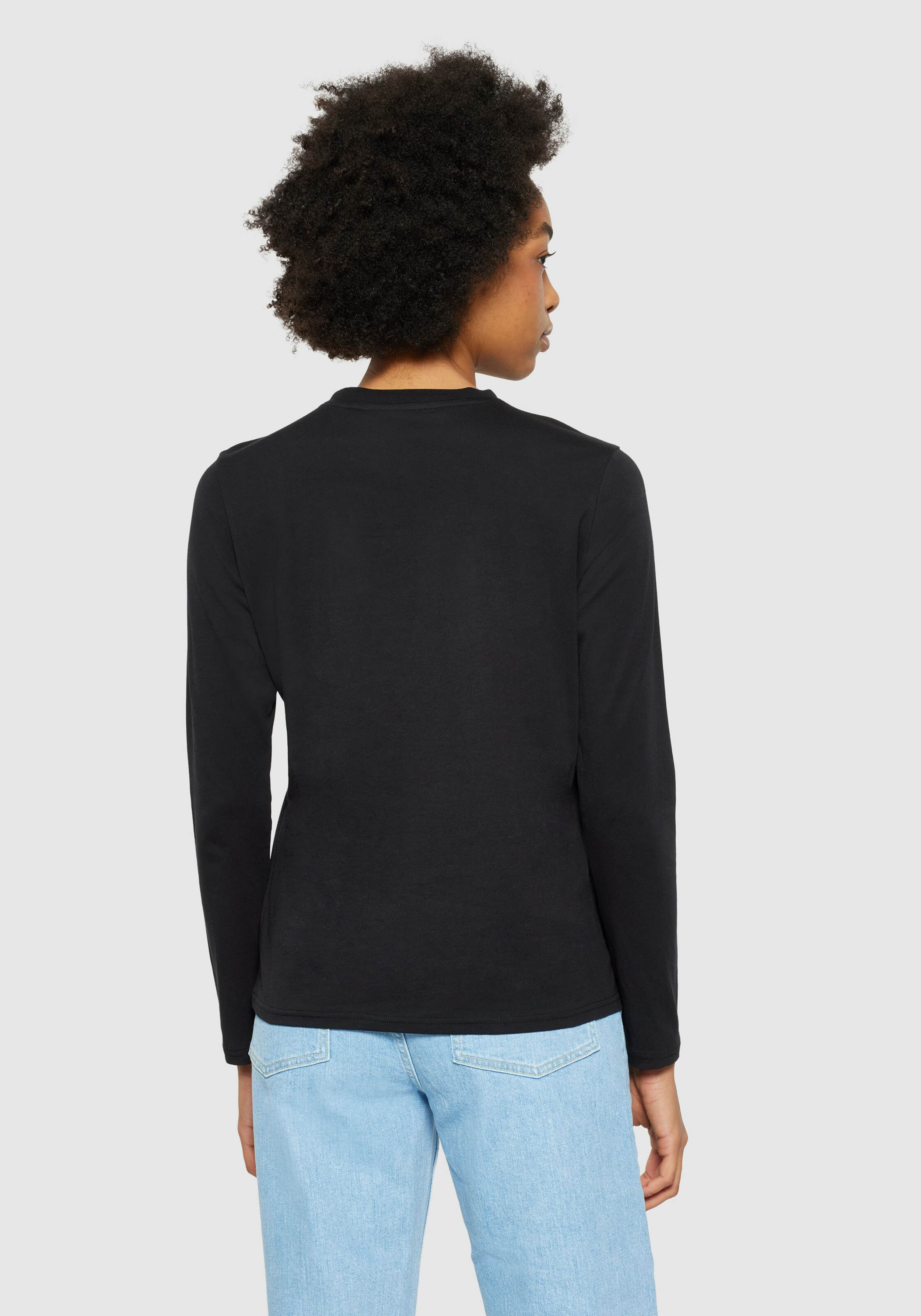 Knowledge Cotton Apparel Longsleeve Basic Pima Cotton Black Jet