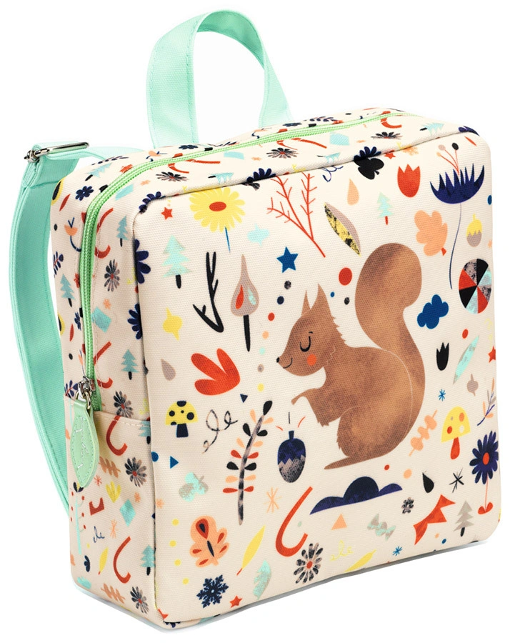Kindergartenrucksack EICHHÖRNCHEN (23x23x7) in creme/bunt