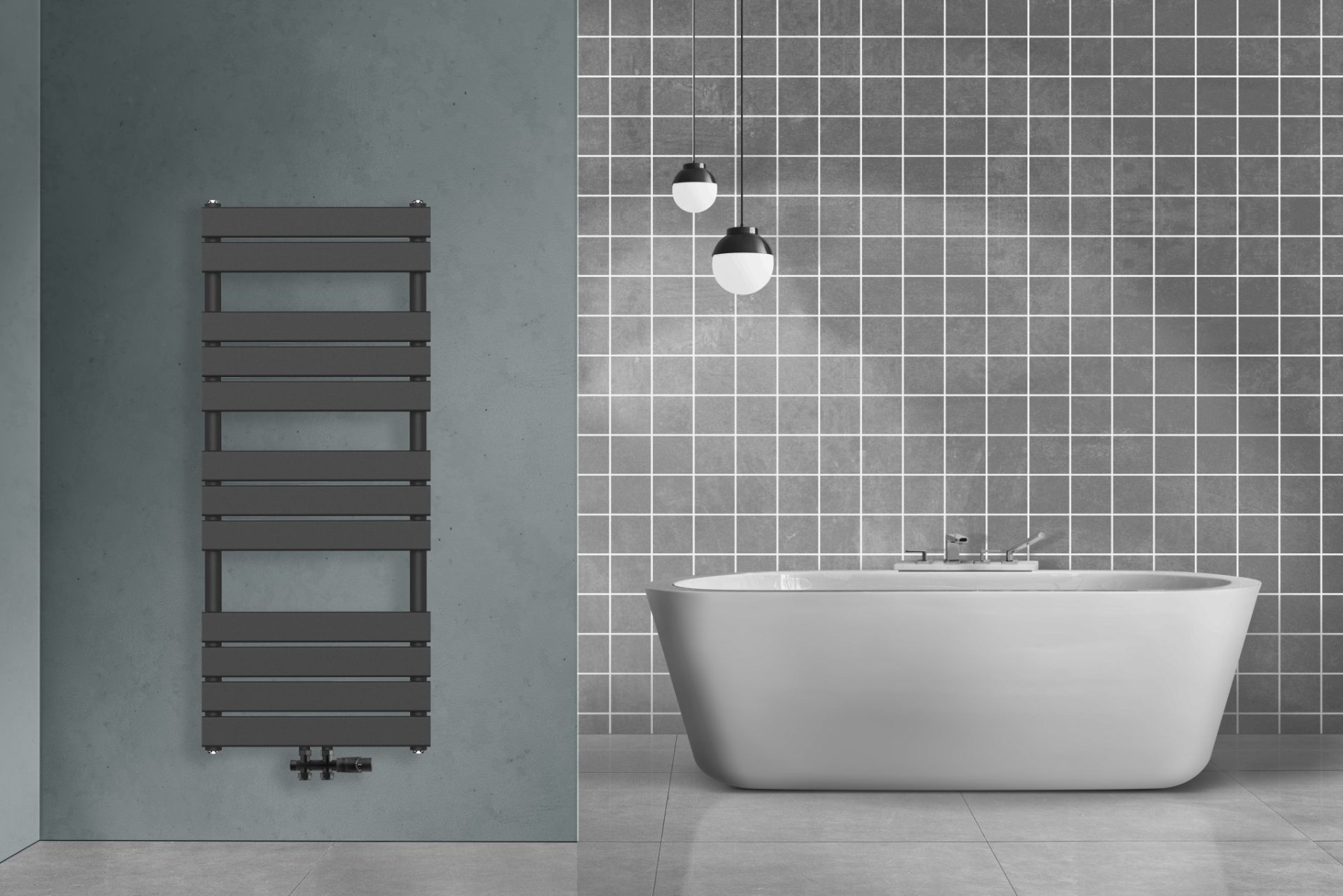 Sanigoods Calgary handdoekradiator 60x160cm 908W zwart mat