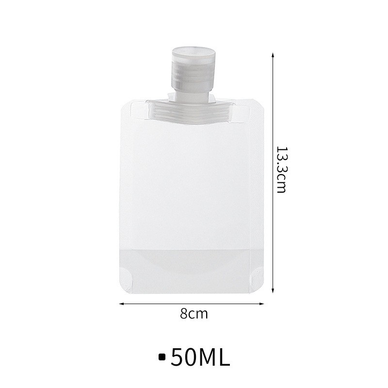 (50ml) Befüllbarer Reise Kosmetik Beutel Leere Flüssigkeits Quetschbeutel Tasche - Transparent