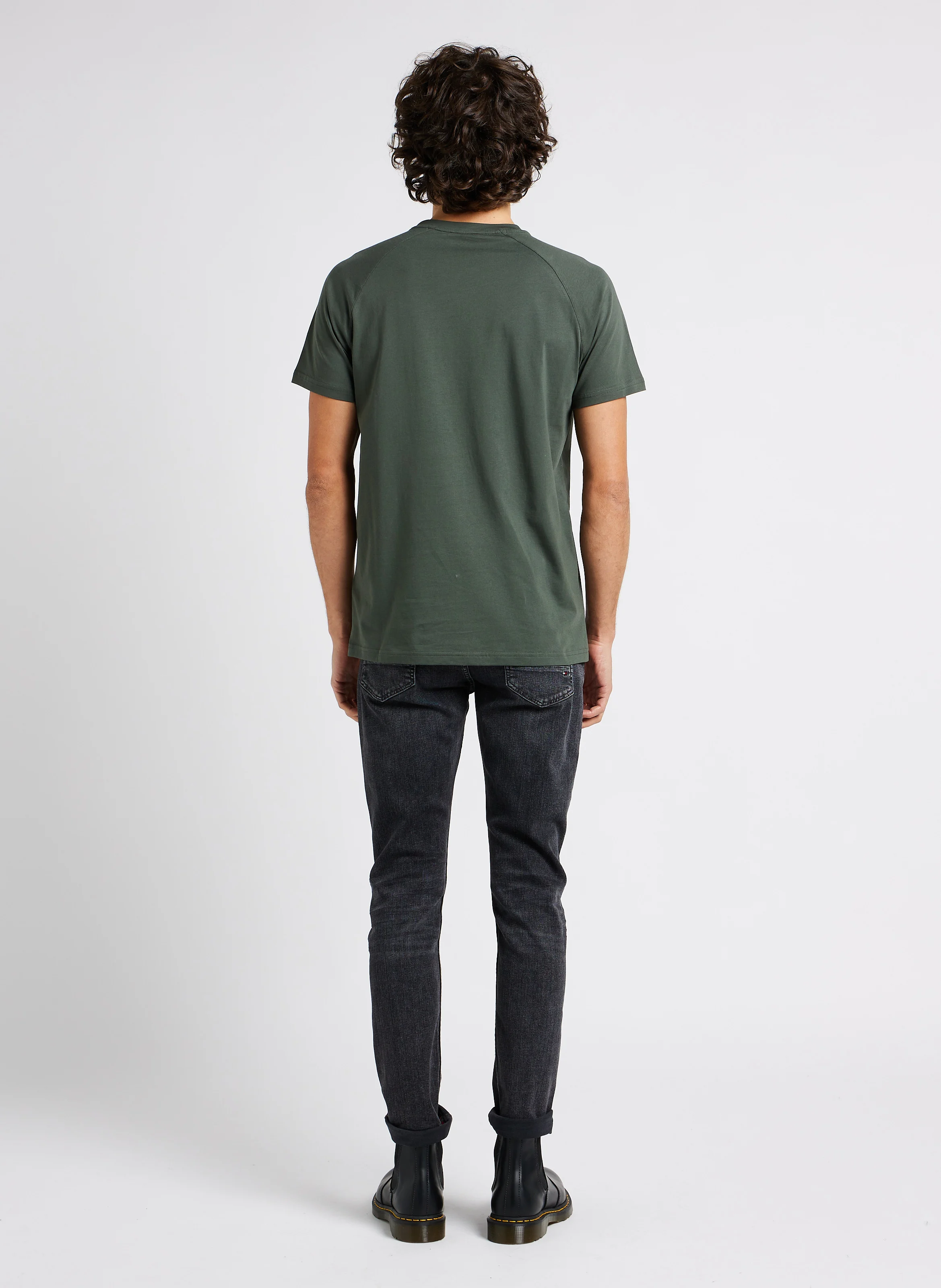EDWING - Tee-shirt col rond regular-fit en coton| Vert