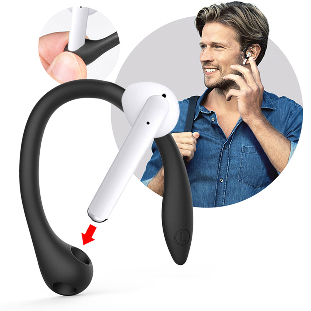 Apple AirPods (1./2./.3. Gen.) Huawei FreeBuds 3 Silikon Ohrbügel Halterung   Schlüsselring - Transparent