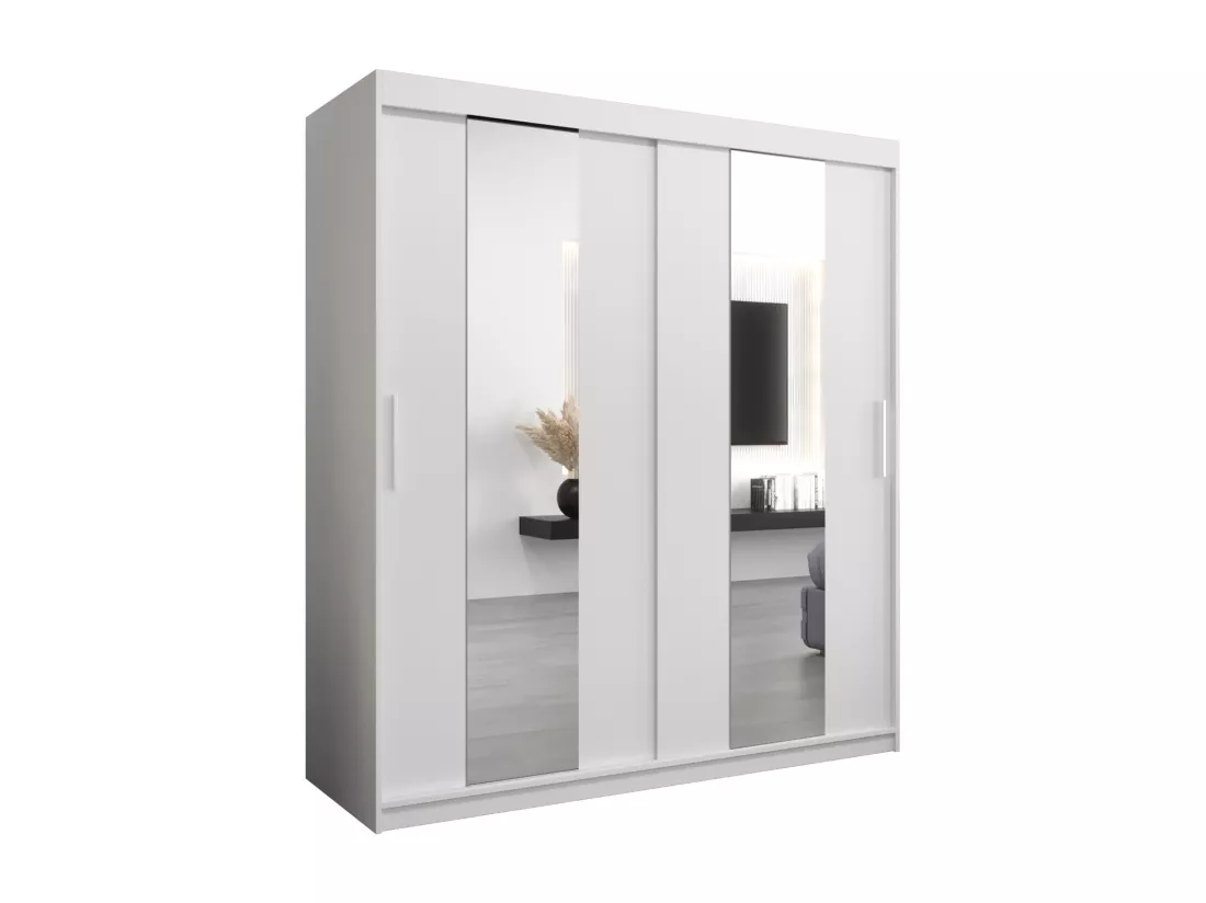 Armoire Pole À Portes Coulissantes 200/180/62 2 portes (Blanc/Blanc)