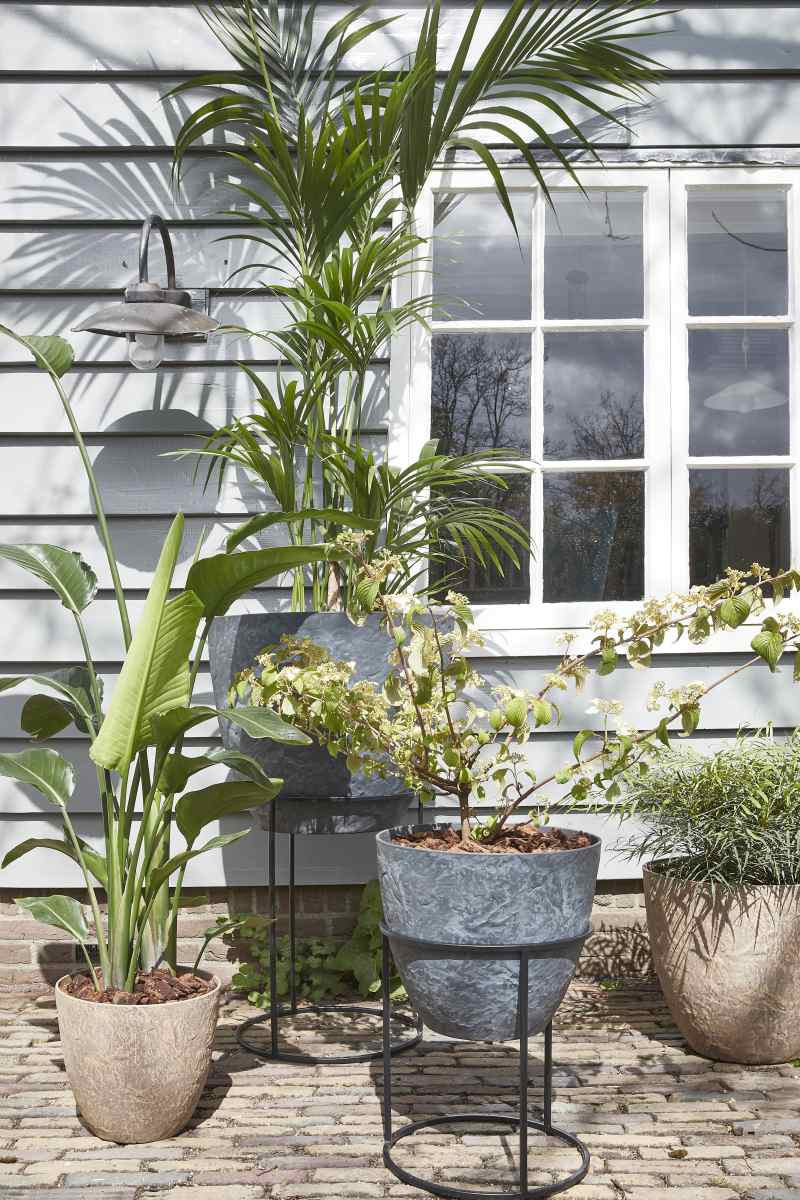 Mica decorations jardinière bravo - 45x45x40 cm - pe - gris