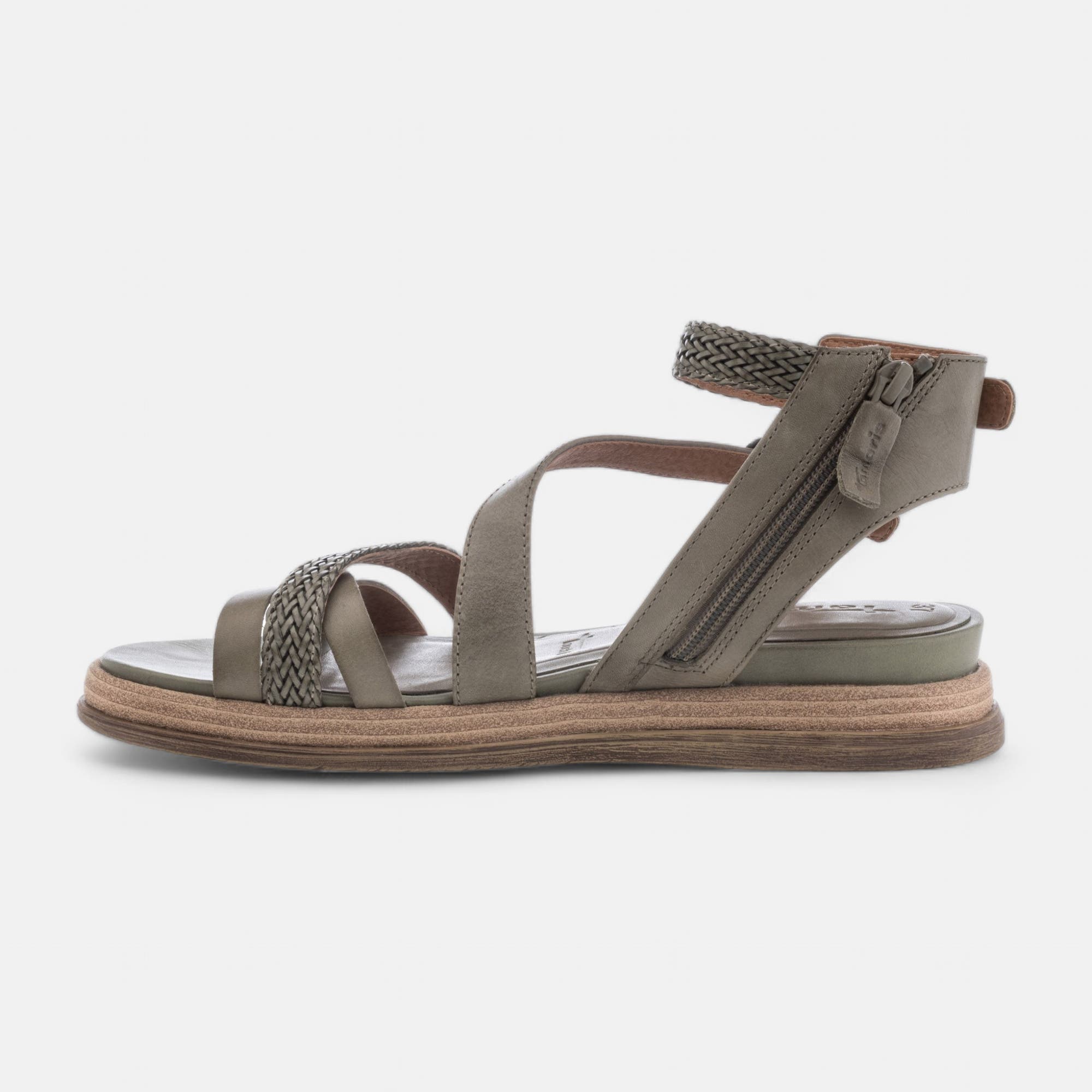 Sandales Femme en cuir kaki