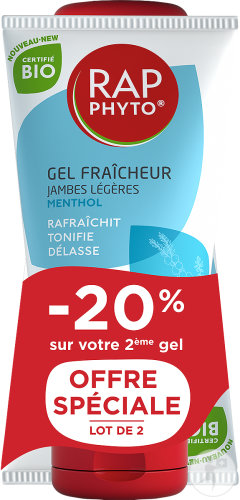 Rap Phyto Gel Fraîcheur Jambes Légères Parfum Menthol Duo Tubes 2x150ml
