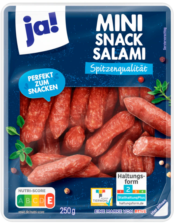 Ja! Mini Snack Salami 250g MHD:3.1.25