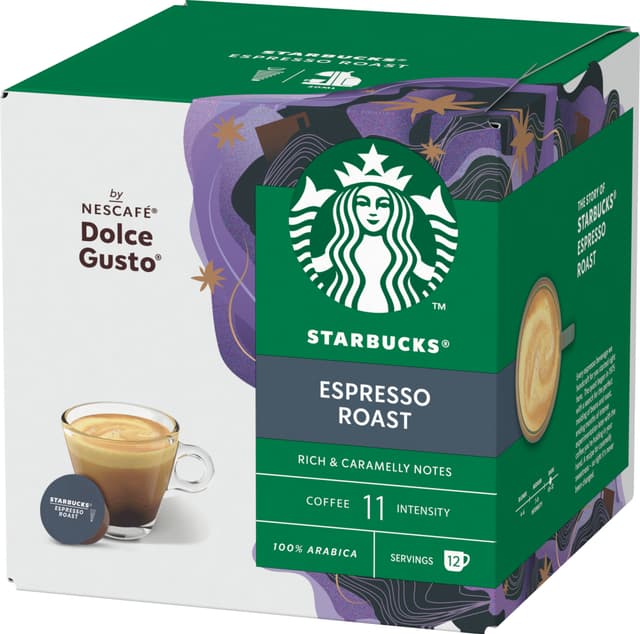 Starbucks Espresso Roast kapsler fra Nescafé Dolce Gusto (12 stk.)