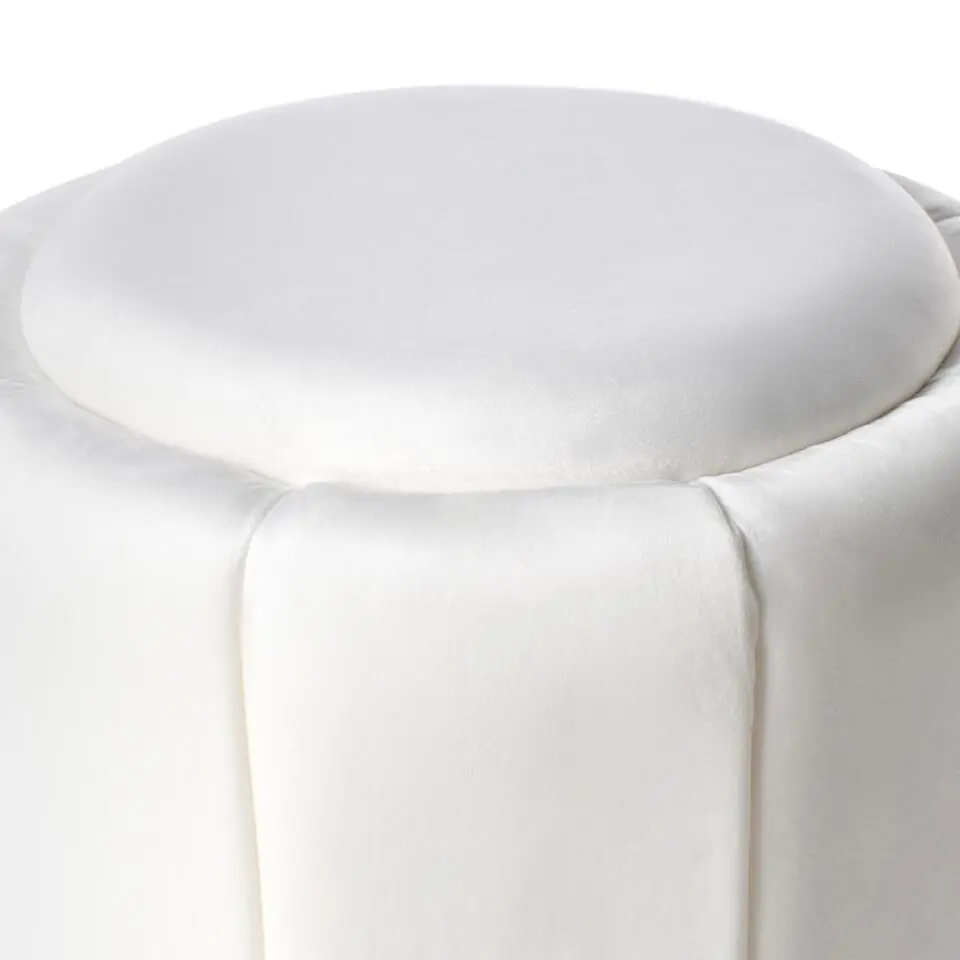 IRVING - Poef - Wit - 43 cm - Fluweel