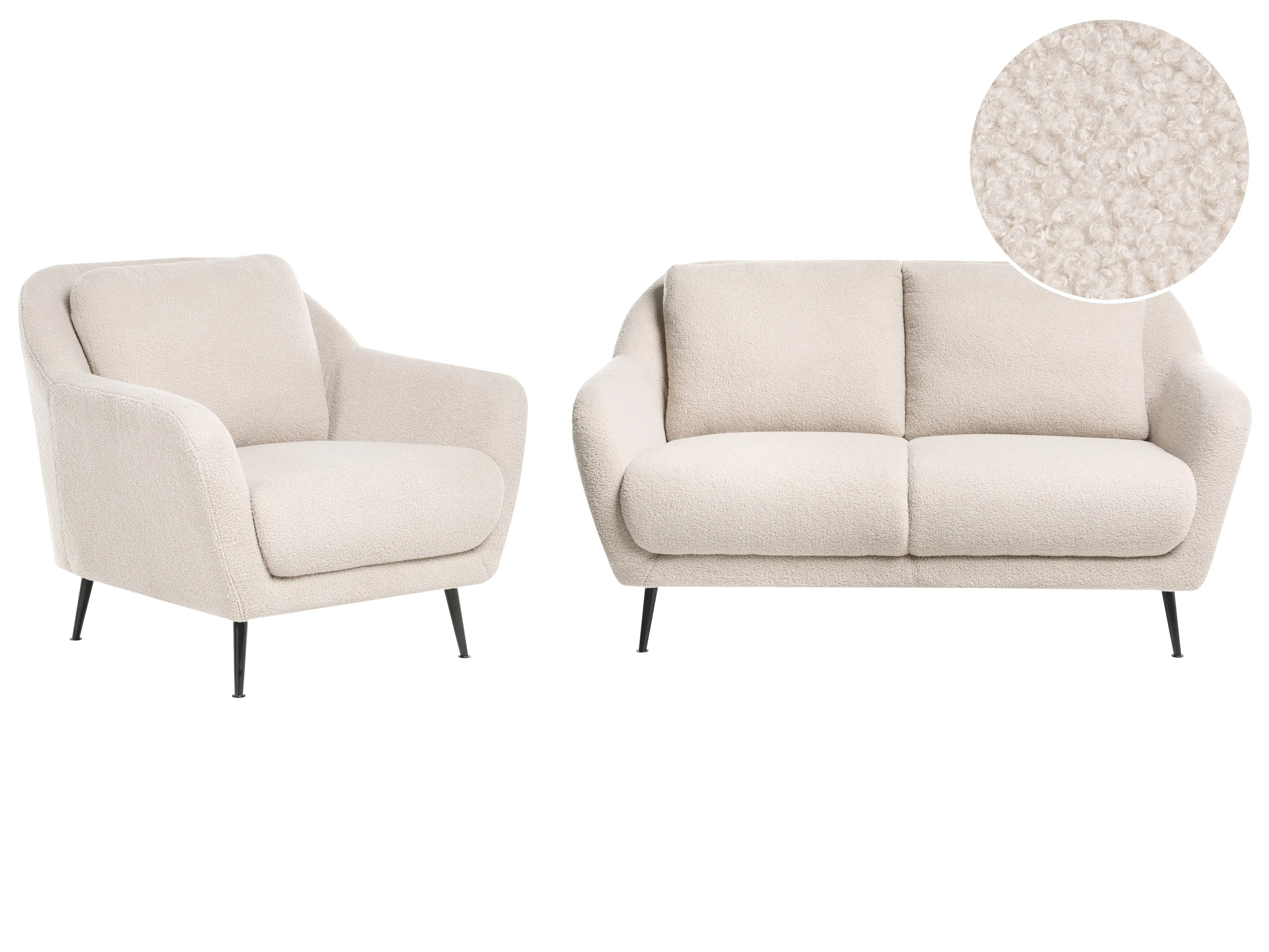 Bankenset 3-zits EIBY Bouclé Beige