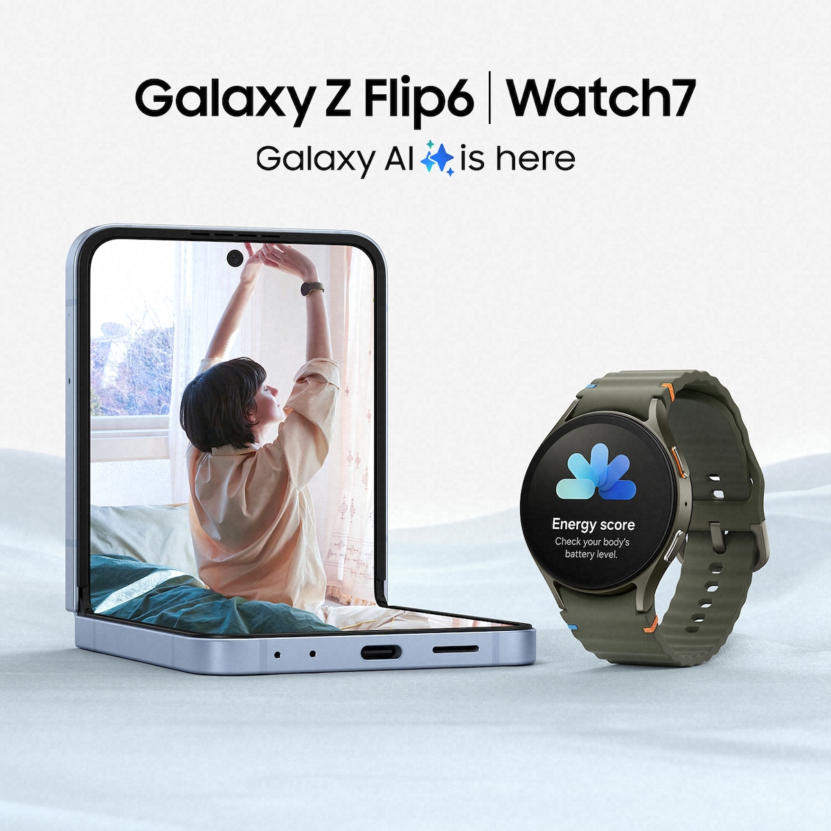 Samsung Galaxy Z Flip6 5G smarttelefon 12/256GB (sølv)