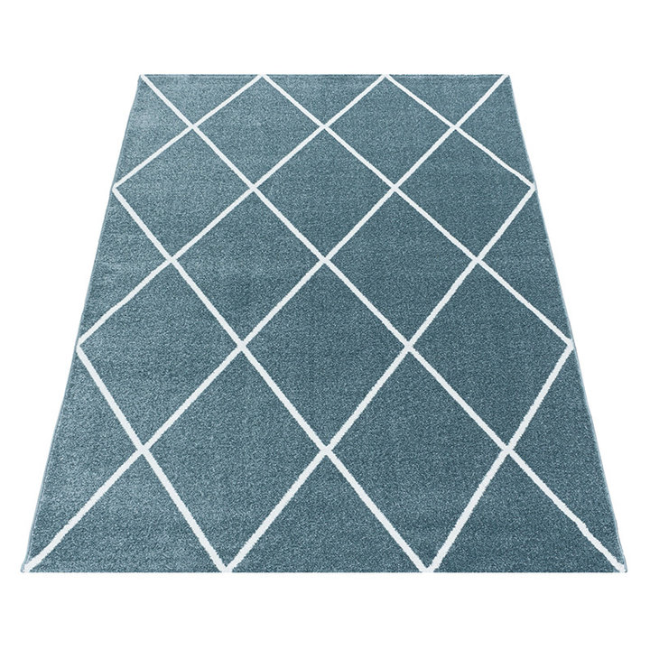 Laagpolig vloerkleed - Smoothly Lines Blauw/Wit