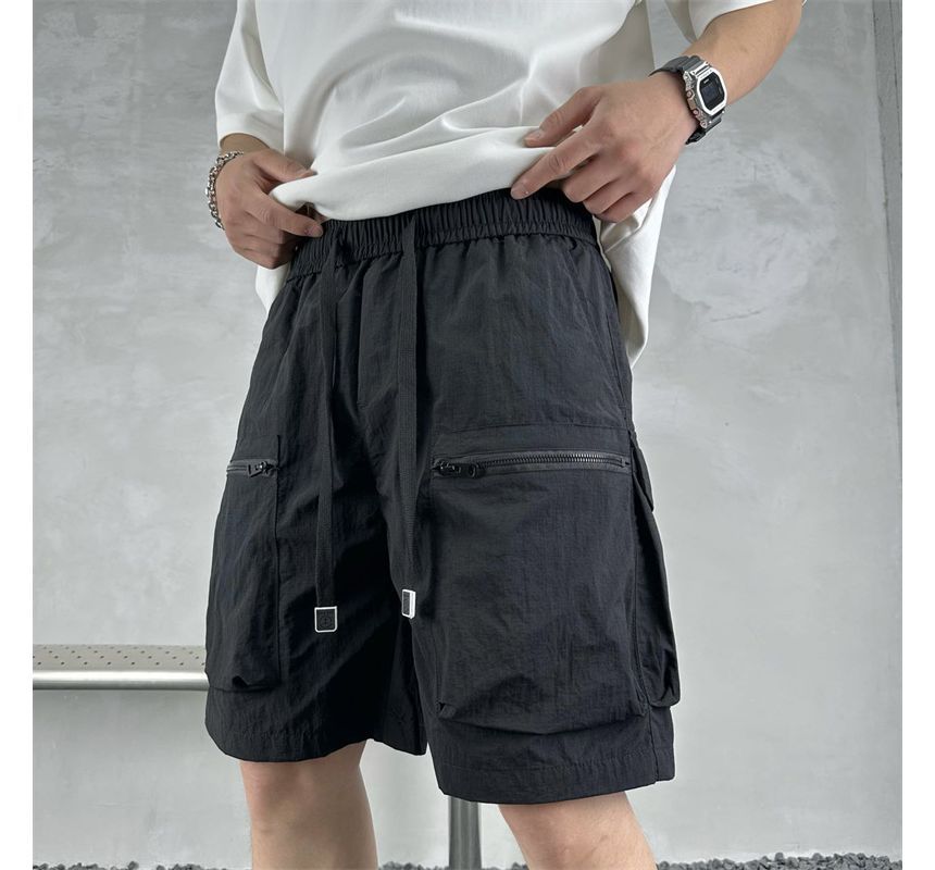 Derbundy - Effen cargoshorts met trekkoordtaille