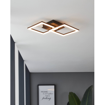 EGLO LED plafondlamp RGBIC met kleurenfunctie, zwart