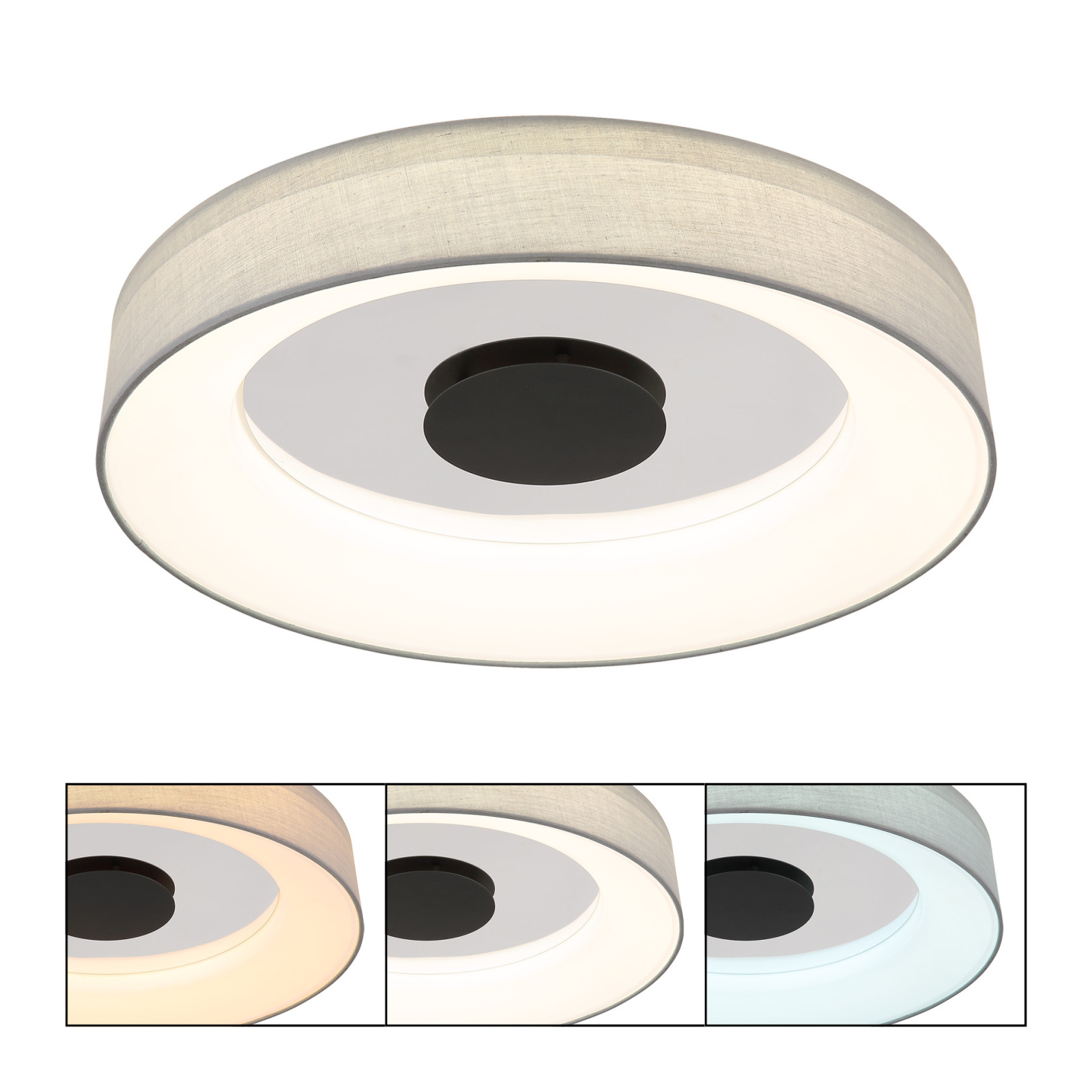 LED-Deckenleuchte - weiß-grau - dimmbar - Ø 47 cm