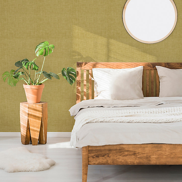 Papier peint Intissé GoodHome Shung ocre