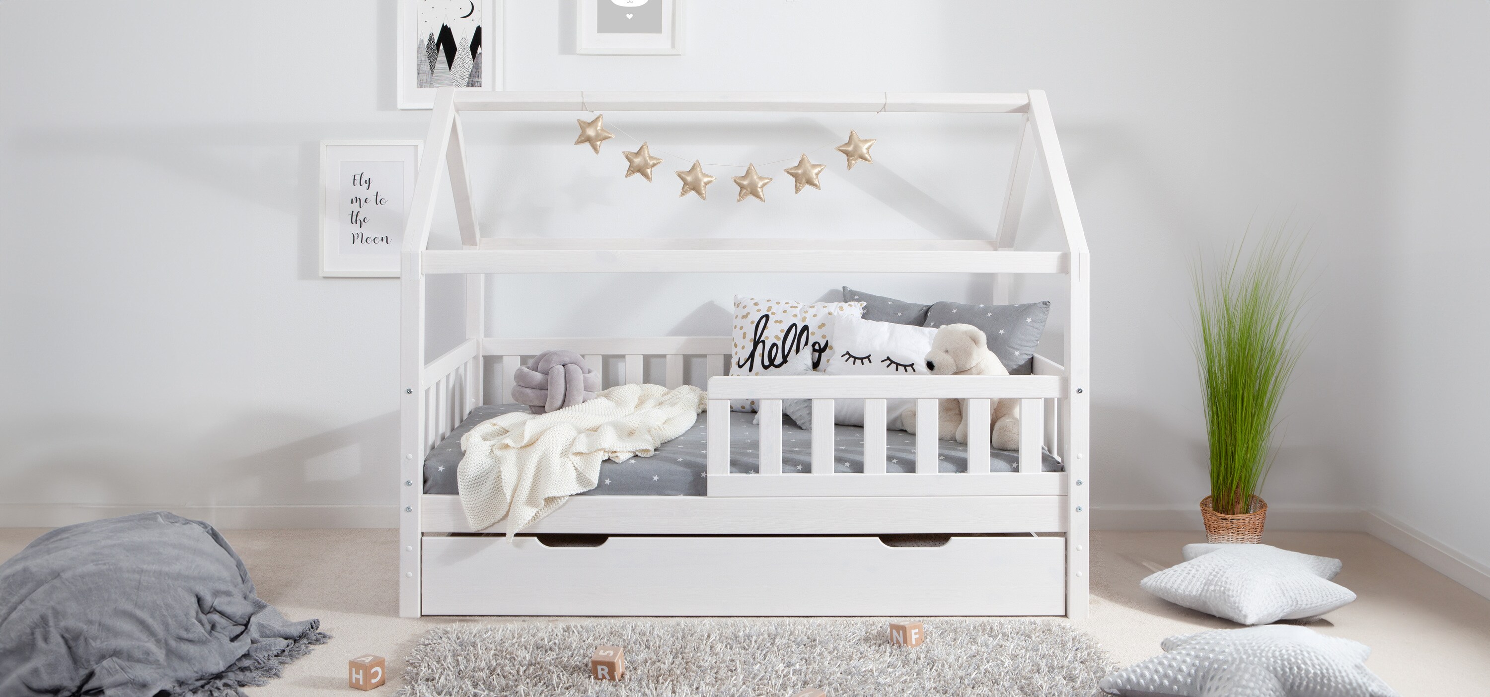 TiCAA Kinderbett Hausbett 
