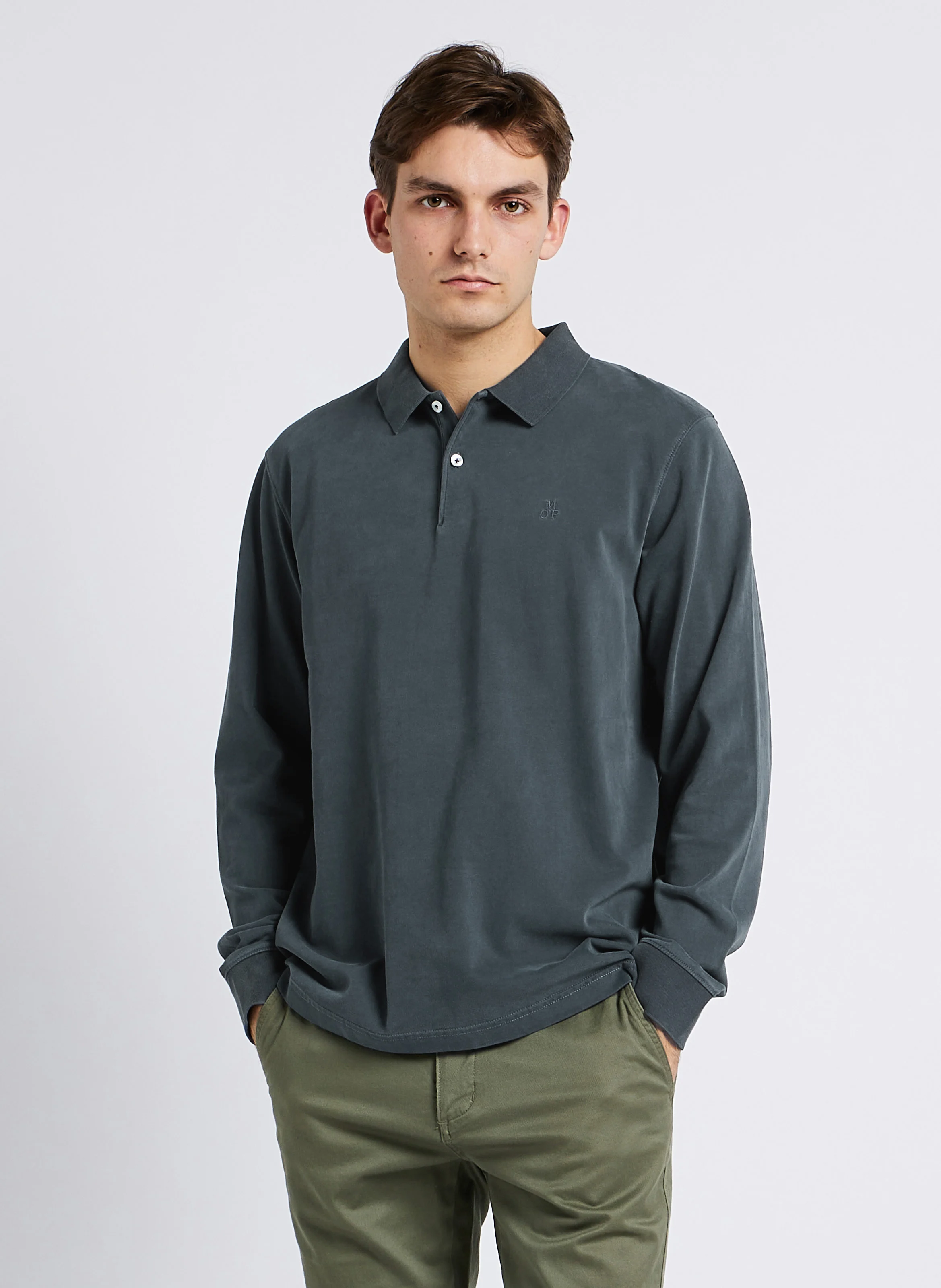 Polo regular-fit en coton bio| Bleu