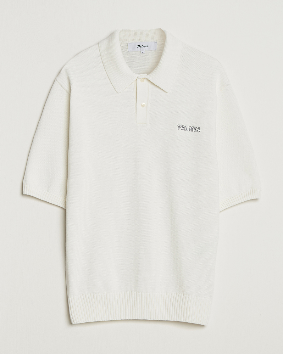 Palmes Cotton Knit Polo Off White