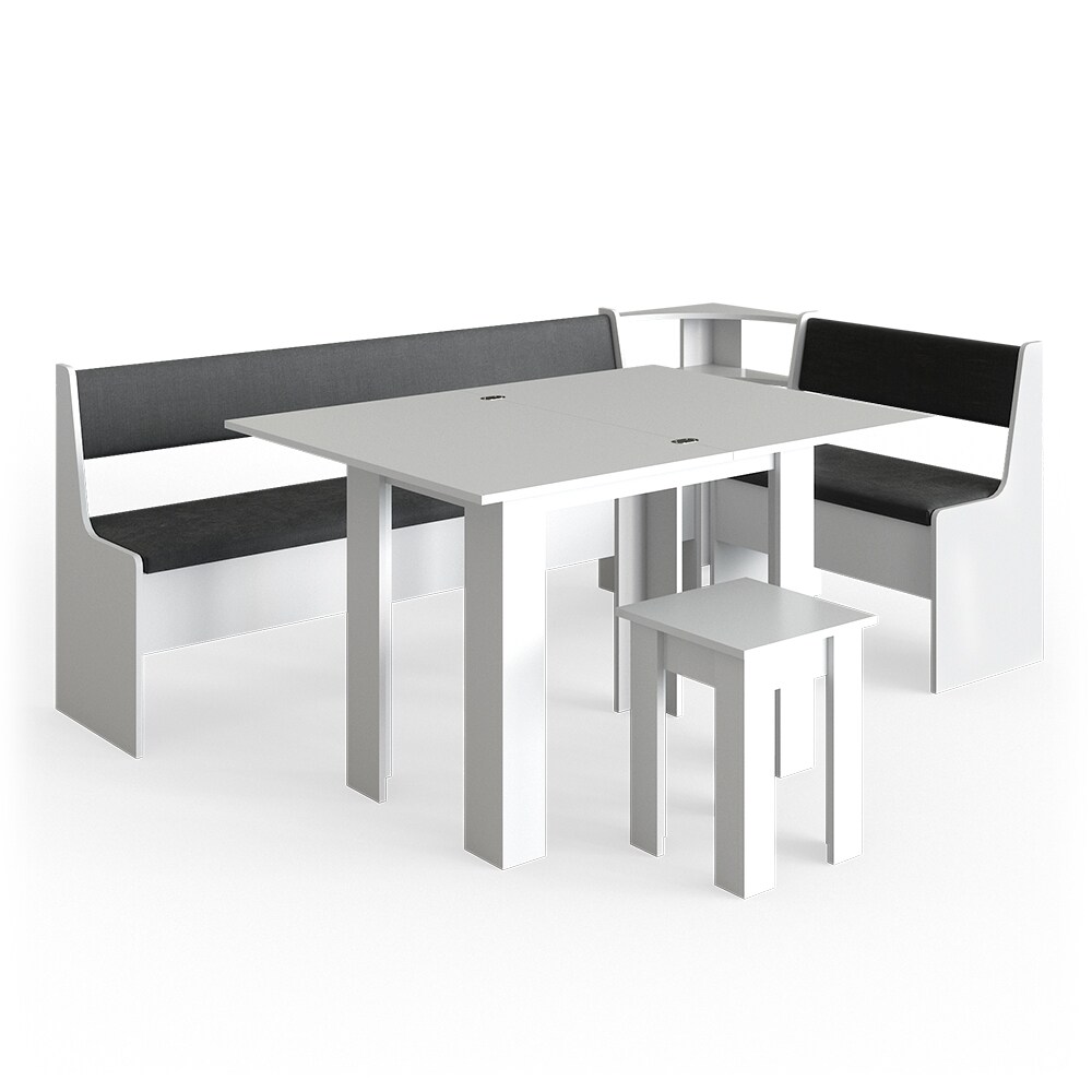 Vicco Eckbankgruppe Roman Weiß 210x120cm Esszimmergruppe Eckbank Sitzgruppe