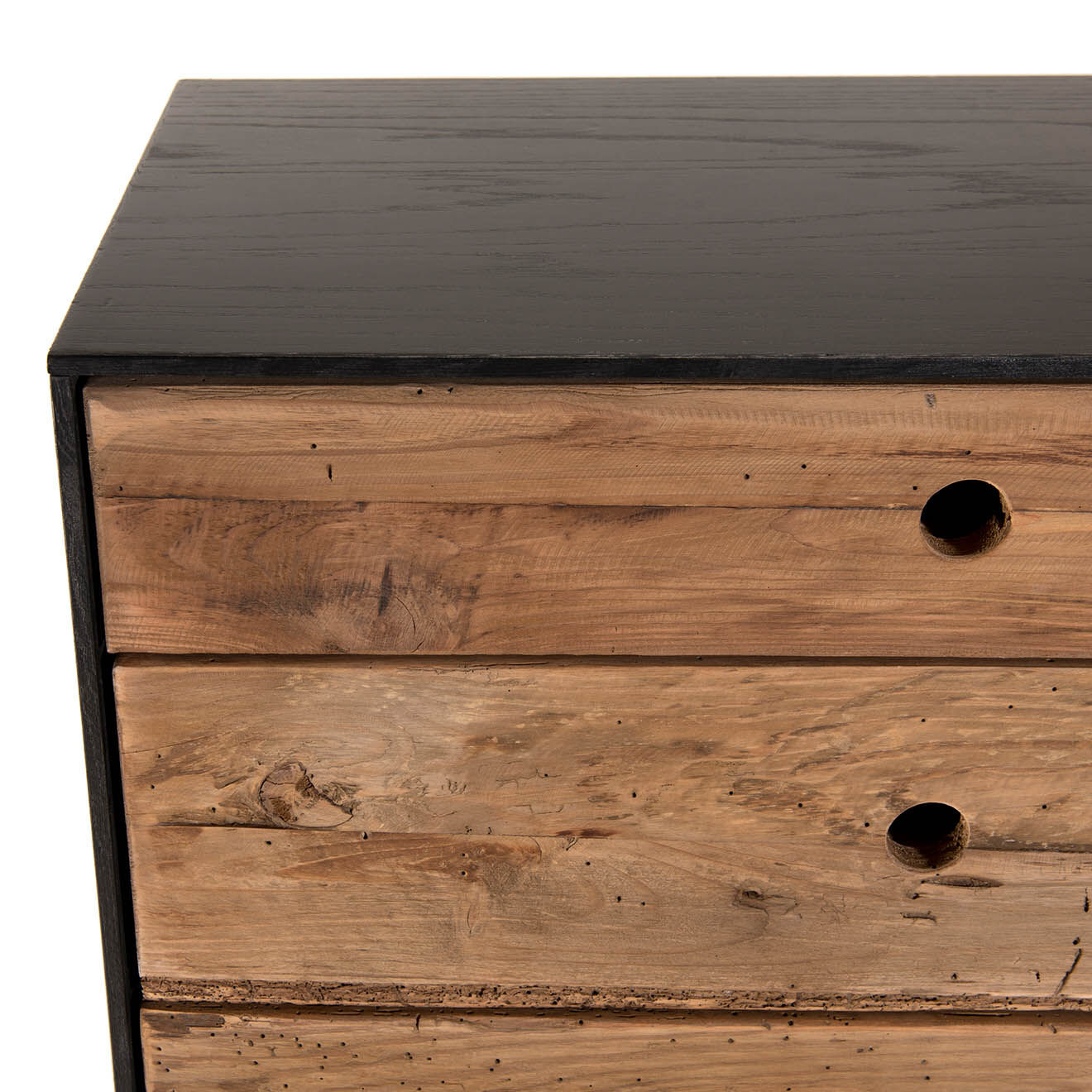 Macabane Meuble chiffonnier 5 tiroirs Sixtine bois naturel  - 70x40x110 cm
