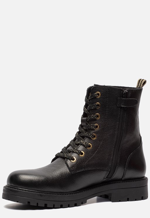 Muyters Veterboots zwart Leer 42610