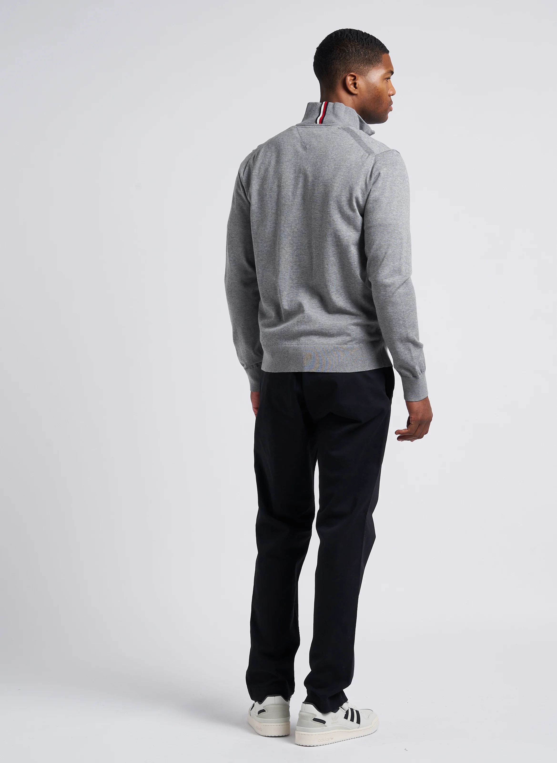 Pantalon slim en coton mélangé | Noir