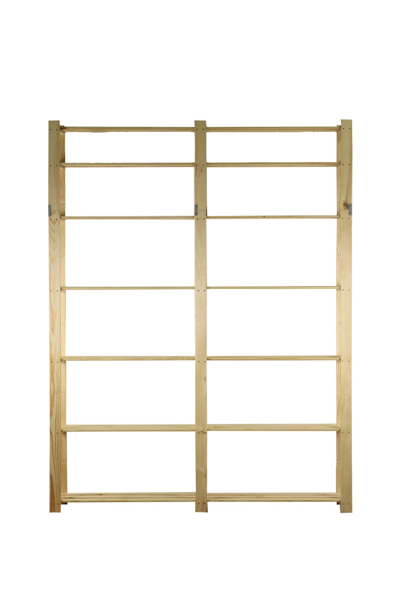 PROREGAL Pinepeak Houten Plank HxBxD 220 x 170 x 38 cm 7 Planken 1,2 cm Dik Dennenhout Natuurlijk