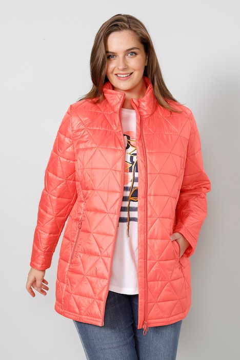Steppjacke, Classic Fit, Rhombenstepp, Stehkragen, Langarm