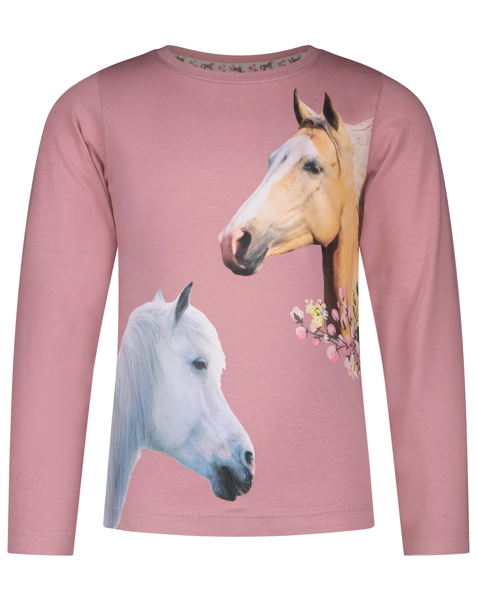 Langarmshirt HORSE WORLD - HORSE HEADS in old pink