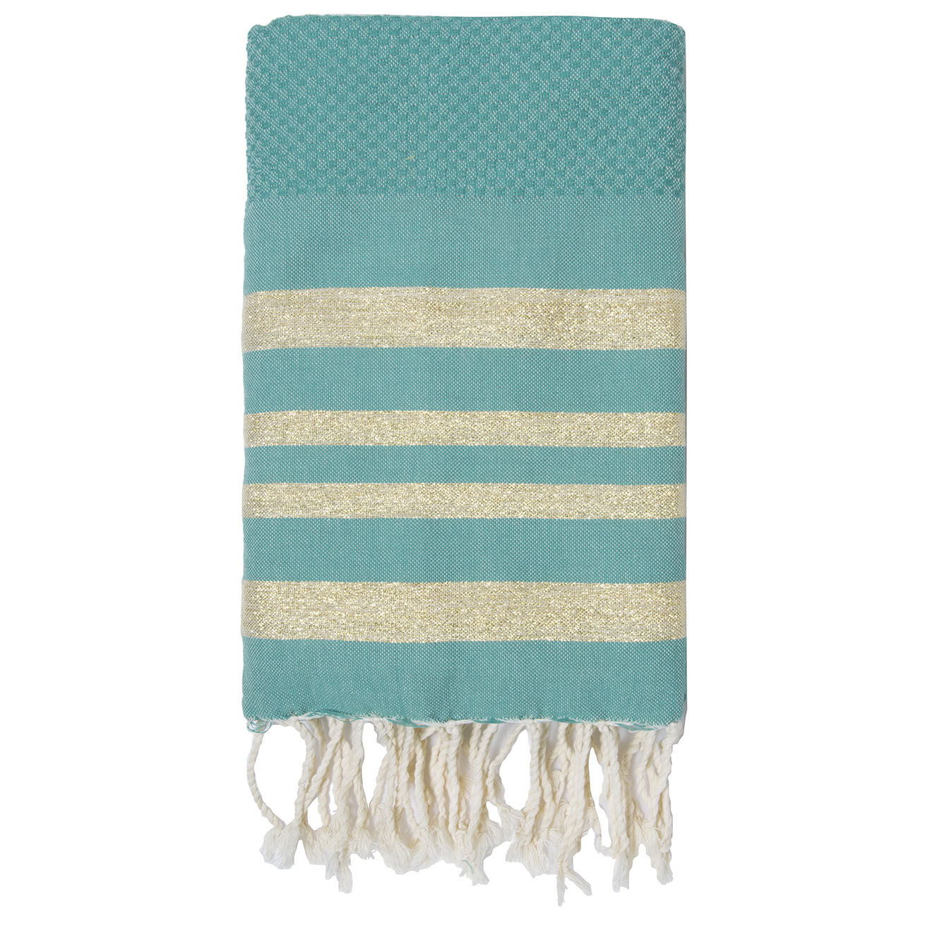 Febronie Fouta Nid d'Abeille Hamptons turquoise - 100x200 cm