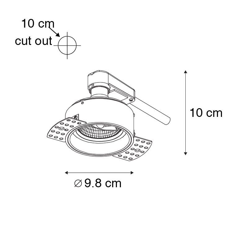 Moderne inbouwspot wit trimless - Impact 70